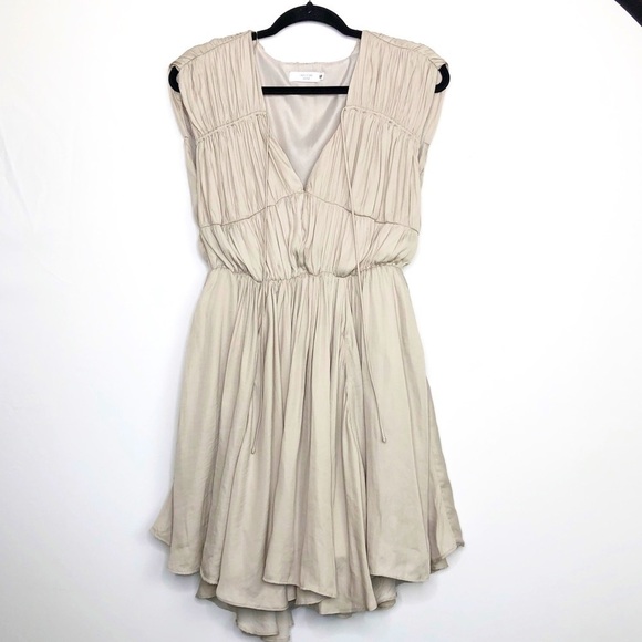 WILLOW Jane Taupe pleated mini dress - Picture 1 of 11